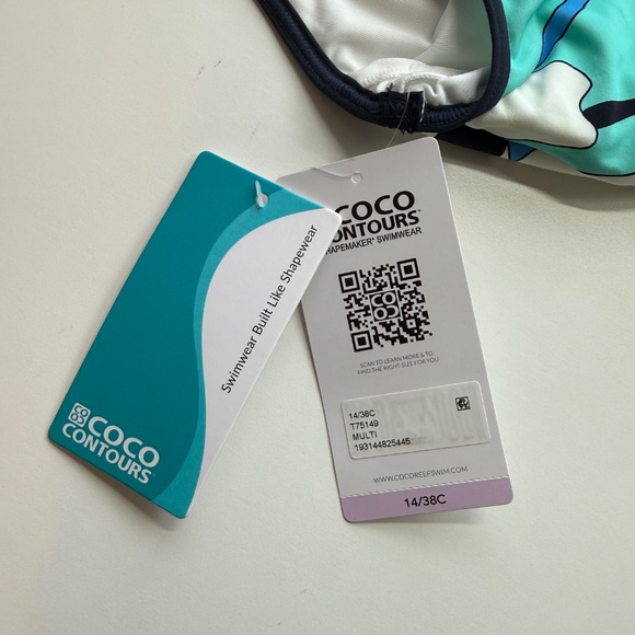 Coco Reef Womens Stellar Tropical Printed Open Back One Piece Swimsuit 14/38C - Picture 7 of 8